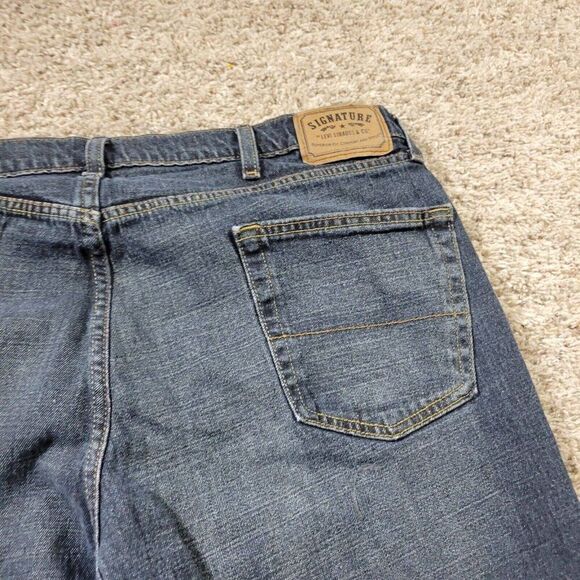 Signature by Levi Strauss Jeans Mens 42x29 Tag 42x30 Relaxed Dark Wash Denim - Picture 7 of 8